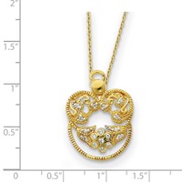 Sterling Silver & Gold-plated CZ Angel of Grace 18in Necklace view 2