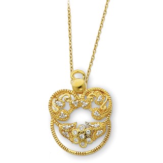 Sterling Silver & Gold-plated CZ Angel of Grace 18in Necklace
