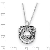 Sterling Silver CZ Antiqued Angel of Grace Necklace, 18" view 2