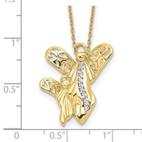 Sentimental Expressions Sterling Silver Gold-plated CZ Angel of Motherhood Necklace, 18" view 3