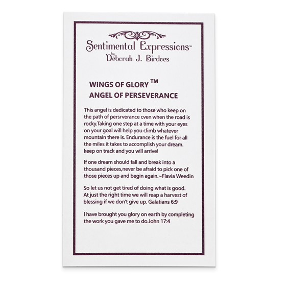 Sentimental Expressions Sterling Silver Rhodium-plated CZ Antiqued Angel of Perseverance 18in Necklace