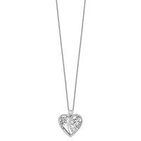 Sentimental Expressions Sterling Silver Rhodium-plated CZ Antiqued Angel of Love Necklace, 18" view 2