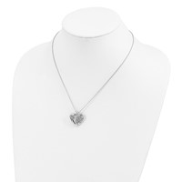 Sentimental Expressions Sterling Silver Rhodium-plated CZ Antiqued Angel of Love Necklace, 18" view 5