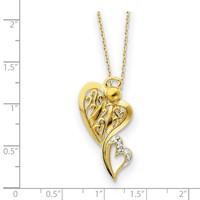 Sterling Silver & Gold-plated CZ Angel of Protection Necklace, 18" view 2