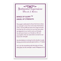 Sentimental Expressions Sterling Silver Rhodium-plated CZ Antiqued Angel of Strength Necklace, 18" view 4