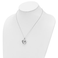 Sentimental Expressions Sterling Silver Antiqued Heart Remembrance Ash Holder Necklace, 18" view 4