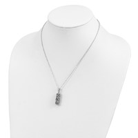 Sentimental Expressions Sterling Silver Rhodium-plated Antiqued Cylinder Remembrance Ash Holder Necklace, 18" view 5