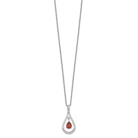 Sentimental Expressions Sterling Silver Rhodium-plated Jan. CZ Stone Never Forget Tear Birthstone Necklace - 18in view 2