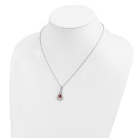 Sentimental Expressions Sterling Silver Rhodium-plated Jan. CZ Stone Never Forget Tear Birthstone Necklace - 18in view 5