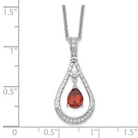 Sentimental Expressions Sterling Silver Rhodium-plated Jan. CZ Stone Never Forget Tear Birthstone Necklace - 18in view 3