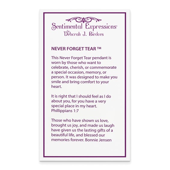 Sterling Silver CZ Birthstone Never Forget Tear 18in Necklaces