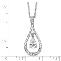 Sentimental Expressions Sterling Silver Rhodium-plated April CZ Stone Never Forget Tear Birthstone Necklace - 18in view 3