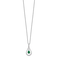 Sentimental Expressions Sterling Silver Rhodium-plated May CZ Stone Never Forget Tear Birthstone Necklace, 18" view 2