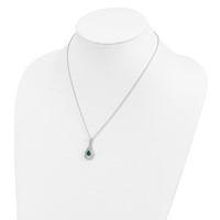 Sentimental Expressions Sterling Silver Rhodium-plated May CZ Stone Never Forget Tear Birthstone Necklace, 18" view 5