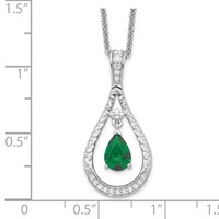 Sentimental Expressions Sterling Silver Rhodium-plated May CZ Stone Never Forget Tear Birthstone Necklace, 18" view 3