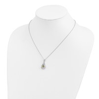 Sentimental Expressions Sterling Silver Rhodium-plated Aug. CZ Stone Never Forget Tear 18in Birthstone Necklace view 5