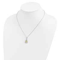 Sentimental Expressions Sterling Silver Rhodium-plated Nov. CZ Stone Never Forget Tear Birthstone Necklace, 18" view 5