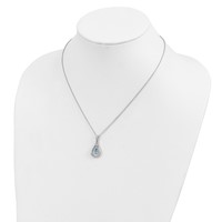 Sentimental Expressions Sterling Silver Rhodium-plated Dec. CZ Stone Never Forget Tear Birthstone Necklace, 18" view 5