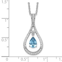 Sentimental Expressions Sterling Silver Rhodium-plated Dec. CZ Stone Never Forget Tear Birthstone Necklace, 18" view 3