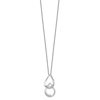 Sentimental Expressions Sterling Silver Rhodium-plated CZ Tears to Share Necklace, 18" view 2