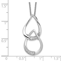Sentimental Expressions Sterling Silver Rhodium-plated CZ Tears to Share Necklace, 18" view 3