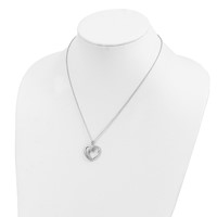 Sentimental Expressions Sterling Silver Rhodium-plated CZ Two Souls Lived As One Heart Necklace - 18in view 5