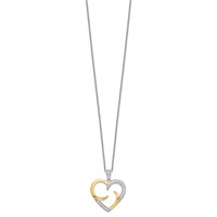 Sentimental Expressions Sterling Silver Gold-plated the Arms of Love Heart Necklace, 18" view 2