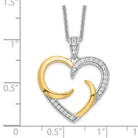 Sentimental Expressions Sterling Silver Gold-plated the Arms of Love Heart Necklace, 18" view 3
