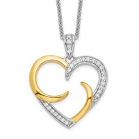 Sentimental Expressions Sterling Silver Gold-plated the Arms of Love Heart Necklace, 18" view 1