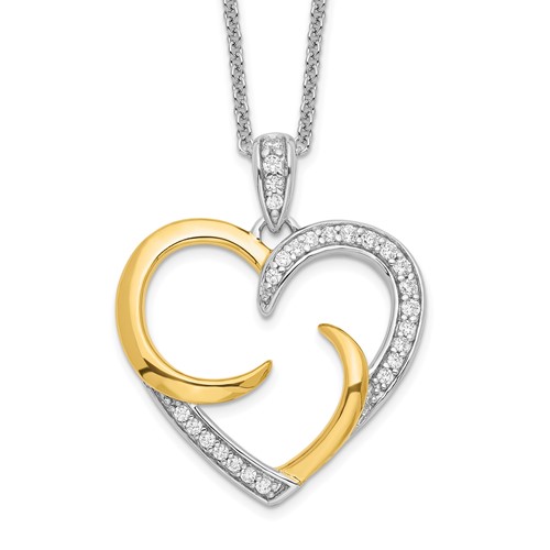 Sentimental Expressions Sterling Silver Gold-plated the Arms of Love Heart Necklace, 18"