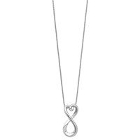 Sentimental Expressions Sterling Silver Rhodium-plated Polished Infinite Love Necklace - 18in view 2