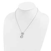 Sentimental Expressions Sterling Silver Rhodium-plated Polished Infinite Love Necklace - 18in view 5