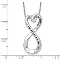 Sentimental Expressions Sterling Silver Rhodium-plated Polished Infinite Love Necklace - 18in view 3