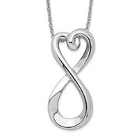 Sentimental Expressions Sterling Silver Rhodium-plated Polished Infinite Love Necklace - 18in view 1