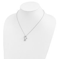 Sentimental Expressions Sterling Silver Rhodium-plated CZ Protected Heart Necklace, 18" view 5