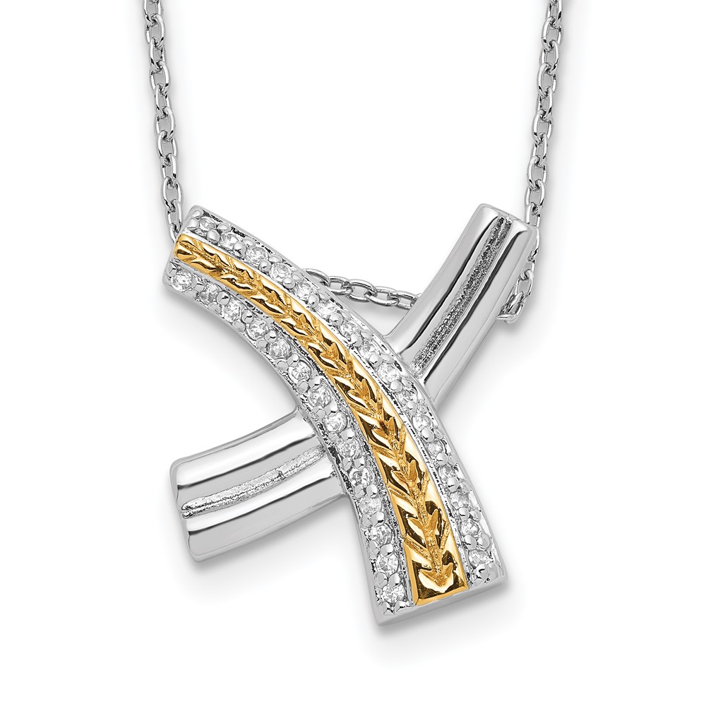 Sterling Silver & Gold-plated Sealed With a Kiss 18in Necklace