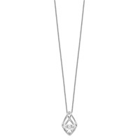 Sentimental Expressions Sterling Silver Rhodium-plated CZ Wrapped Around My Heart Necklace - 18in view 2