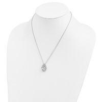 Sentimental Expressions Sterling Silver Rhodium-plated CZ Wrapped Around My Heart Necklace - 18in view 5