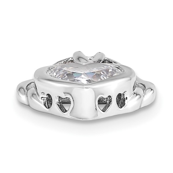 Sentimental Expressions Sterling Silver Rhodium-plated CZ Wrapped Around My Heart 18in Necklace