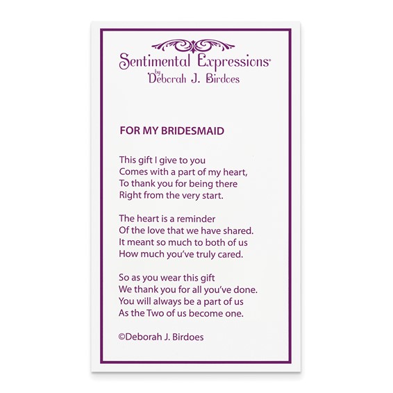 Sentimental Expressions Sterling Silver Rhodium-plated A Gift For My Sister For My Bridesmaid 18in Necklace