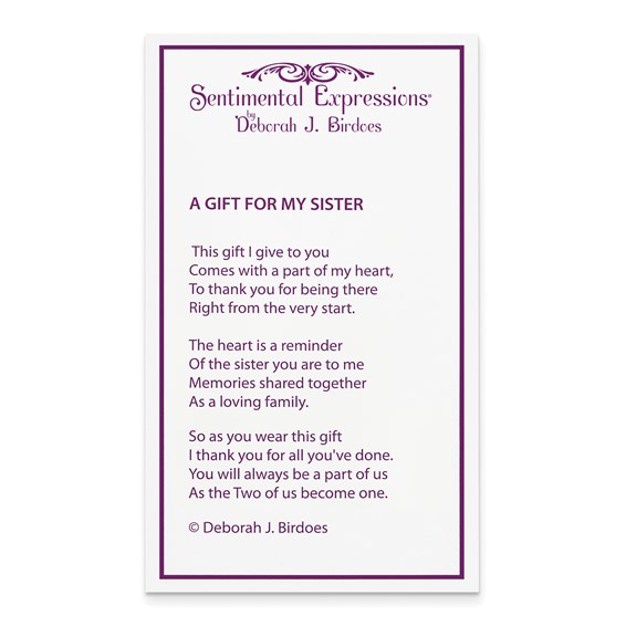 Sentimental Expressions Sterling Silver Rhodium-plated A Gift For My Sister For My Bridesmaid 18in Necklace