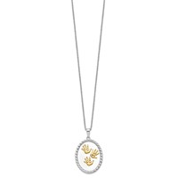 Sentimental Expressions Sterling Silver Gold-plated Hand Prints Necklace, 18" view 2