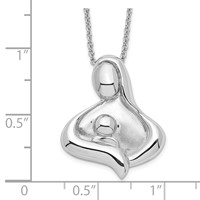 Sentimental Expressions Sterling Silver Rhodium-plated Polished Maternal Bond Necklace - 18in view 3