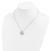 Sentimental Expressions Sterling Silver Rhodium-plated CZ a Mothers Journey Heart Necklace, 18" view 5