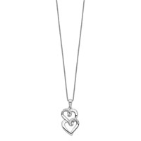 Sentimental Expressions Sterling Silver Rhodium-plated CZ to My Sister Heart Necklace, 18" view 2