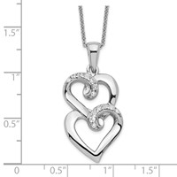 Sentimental Expressions Sterling Silver Rhodium-plated CZ to My Sister Heart Necklace, 18" view 3