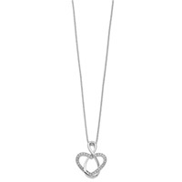 Sentimental Expressions Sterling Silver Rhodium-plated CZ Lifetime Friend Necklace, 18" view 2