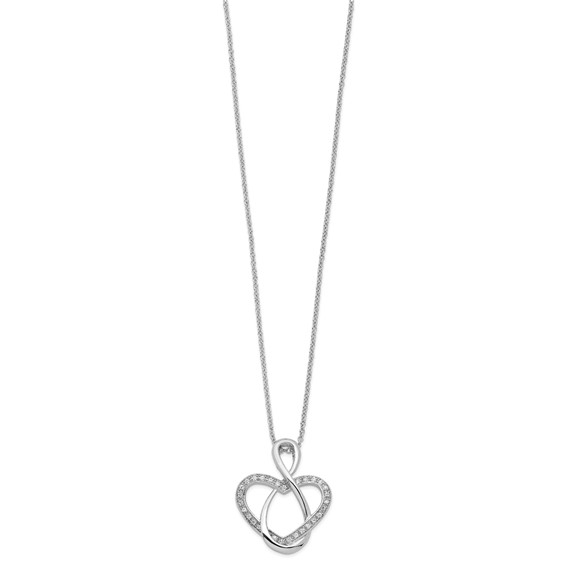 Sentimental Expressions Sterling Silver Rhodium-plated CZ Lifetime Friend 18in Necklace
