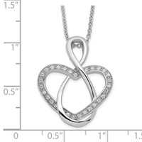 Sentimental Expressions Sterling Silver Rhodium-plated CZ Lifetime Friend Necklace, 18" view 3