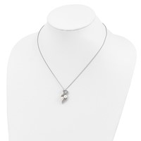 Sentimental Expressions Sterling Silver Rhodium-plated Fwc Pearl CZ 2 P's in a Pod Motherhood Friendship Necklace, 18" view 5